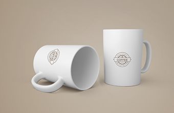 逼真的咖啡马克杯素材(PSD素材)