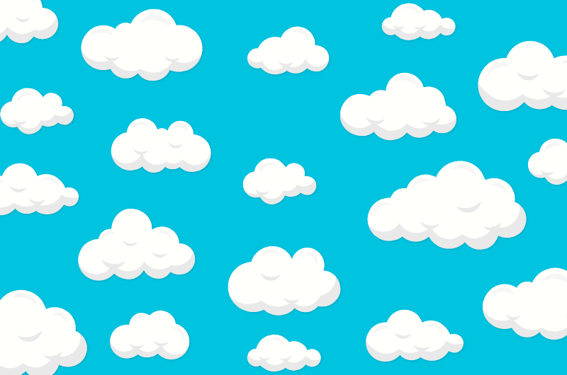 扁平风格简单的蓝天白云背景矢量素材(AI/EPS)